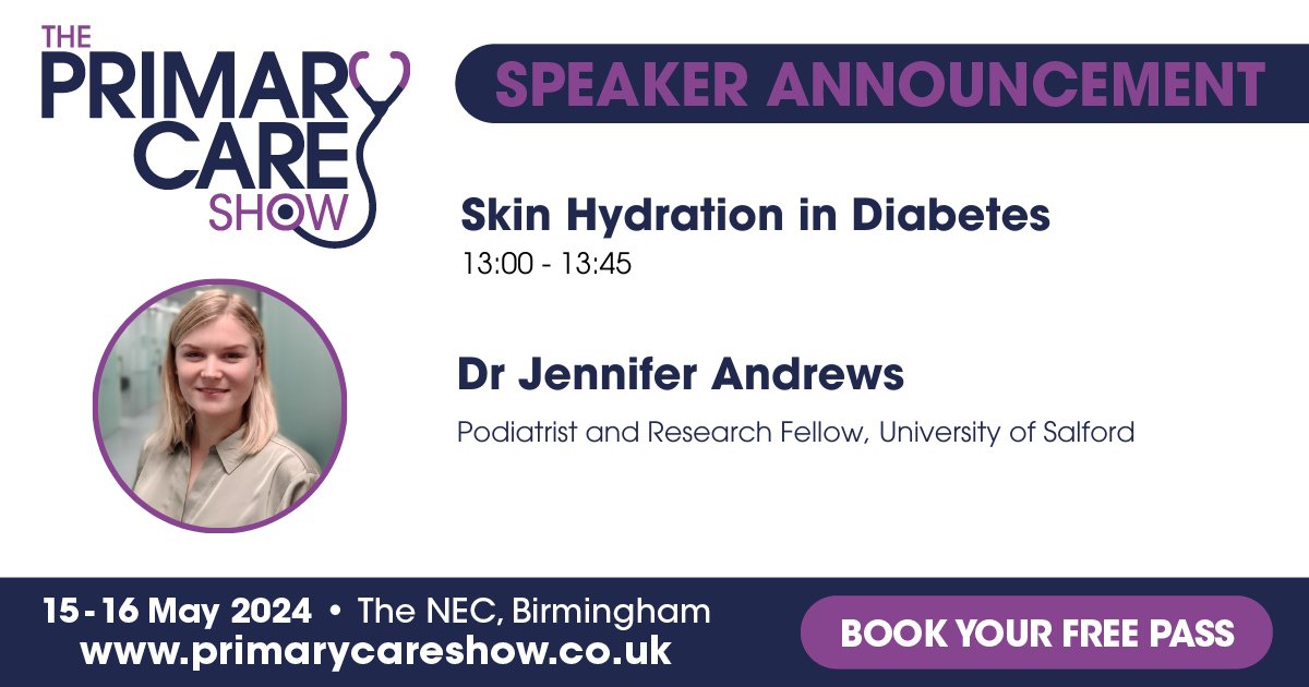 Join Jennifer Andrews to explore how diabetes affects foot skin health and discuss how emollient therapy can be used in these cases. Podiatry and Foot Health Programme, Thursday 16 May 13:00 primarycareshow.co.uk/primary-care-s… Register your FREE pass! the-primary-care-show-2024.reg.buzz/social