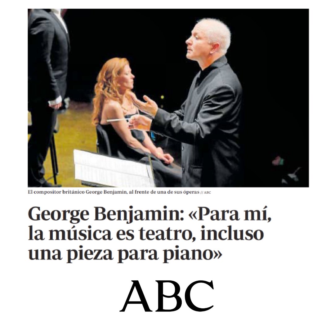 pepgorgori's tweet photo. Hoy, entrevista al compositor George Benjamin, premio Fronteras del Conocimiento https://t.co/n2BPHNXAA0 #GeorgeBenjamin #entrevista #ABC #compositor #ABCdiario #clasica #classicalmusic #musica #composicion #orquesta @FundacionBBVA @Liceu_cat @ConductorPons https://t.co/U8TaoBrDYo