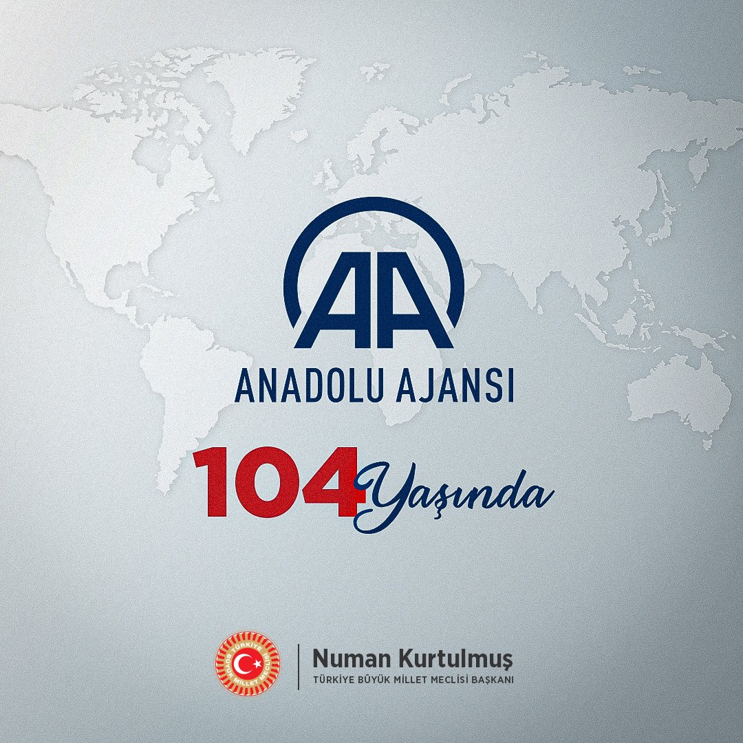 Millî Mücadele’nin sesini Anadolu’ya ve tüm dünyaya duyurmak misyonuyla kurulan @anadoluajansi'nın 104. kuruluş yıl dönümünü tebrik ediyorum. Anadolu Ajansını, vizyoner ve ilkeli çalışmalarıyla alanında dünyanın önde gelen kuruluşlarından biri hâline getiren tüm çalışanlarına…