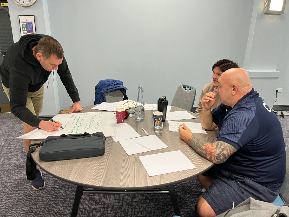 ClarkeWRUEdu's tweet photo. Big part of the advanced level 3 coaching course, share and reflect.

Sharing as a wider group and small groups is key to help pass Information on and challenge to be better. https://t.co/yoJ84WnJ9D