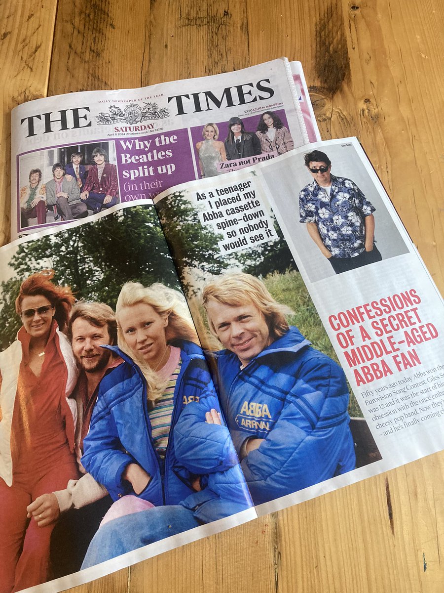 Celebrating #ABBA50th today with this great spread from Giles Smith in @thetimes. My My!: ABBA Through the Ages is out next month! ✨