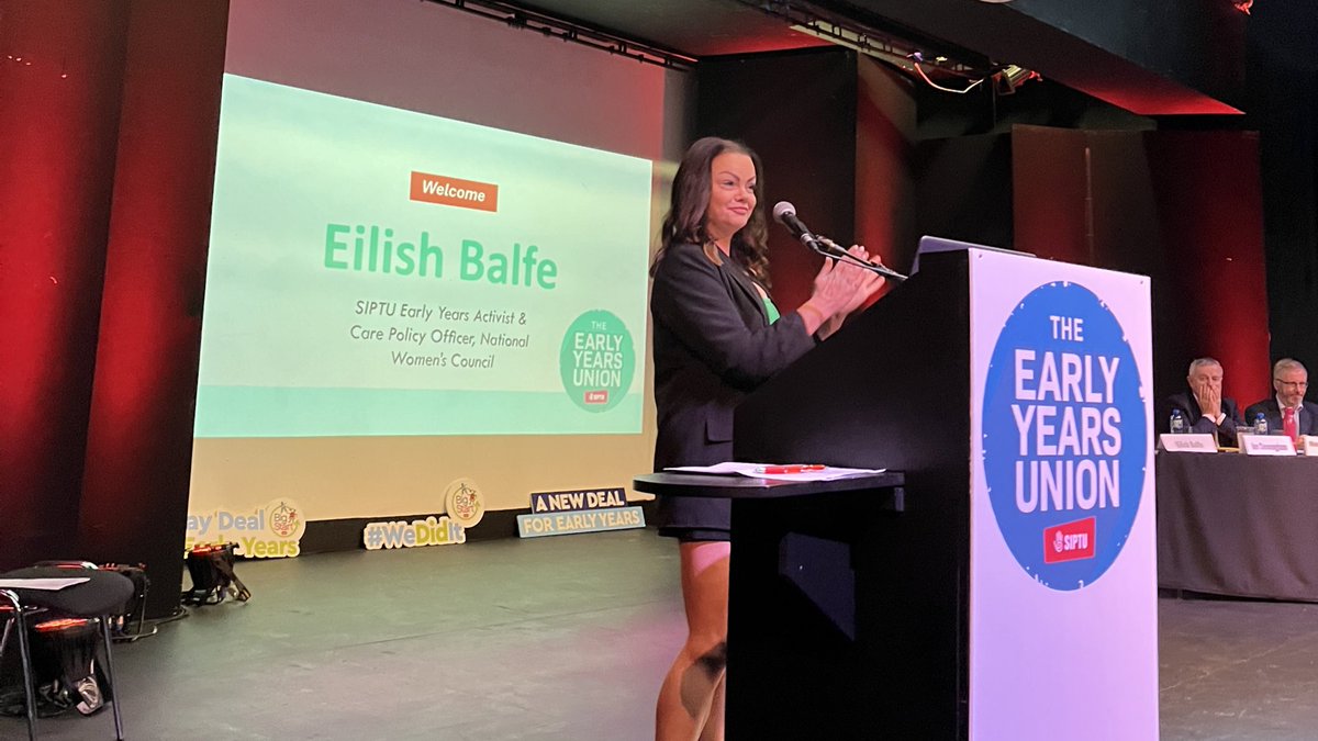 EarlyYearsUnion's tweet photo. The amazing @eilishbalfe kicks off #OurUnionOurFuture #Unionise 💪 https://t.co/vZyveVjnXW