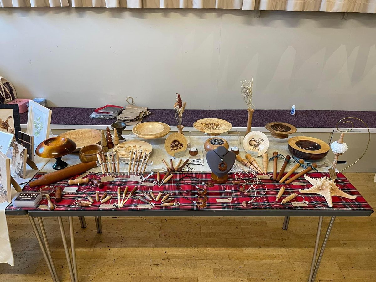 pennyirvineart's tweet photo. All set up with @NWoodturning at the Thurso Food &amp; Craft Fair in the legion. 11-3 today. We would love to see you there. https://t.co/pqSv6Ipz53