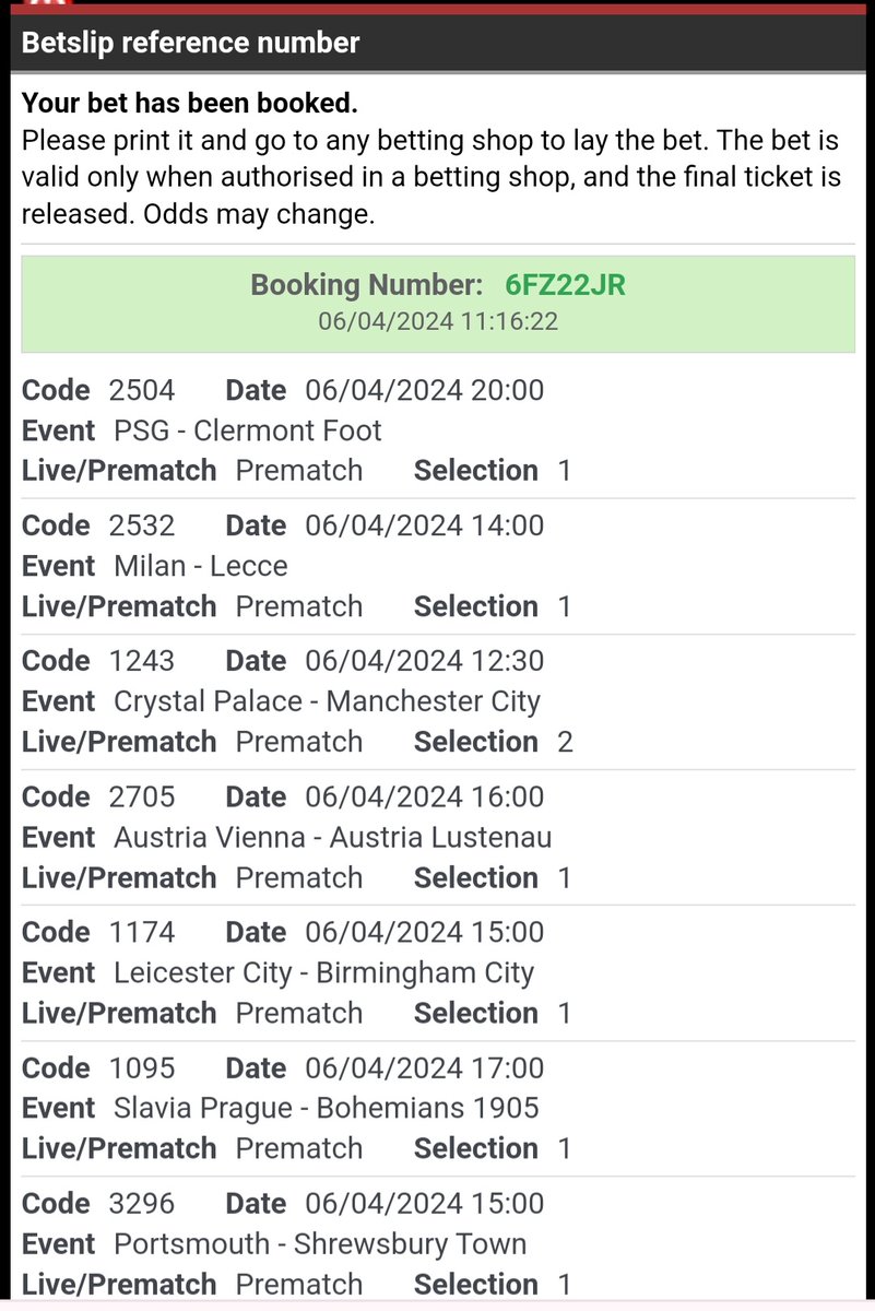 20 odds Straight win acca Bet9ja Code: 6FZ22JR Stake wisely 🔞