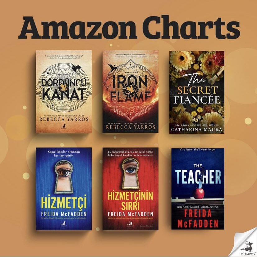 Dünyanın en prestijli kitap satıcısı Amazon’un dünya genelinde en çok satan yirmi kitabı sıraladığı Amazon Charts’da haklarını aldığımız altı kitabımız aynı anda listede! 🤩🤩🤩

#olimposyayınları