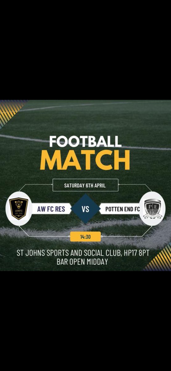 Two huge game today! Come and support, bar open at both! UP THE AW