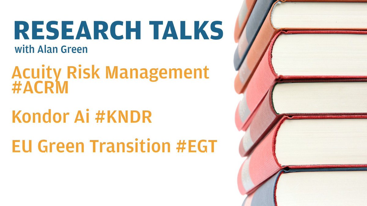 🎙 𝗥𝗘𝗦𝗘𝗔𝗥𝗖𝗛 𝗧𝗔𝗟𝗞𝗦 🎙 

Coming up on the #ResearchTalks @StockBoxMedia podcast with @MarkEJFairbairn & @Alan__Green @Brand_UK ⬇️ 

▫️ @Acuity_RM #ACRM #SaaS #STREAM

▫️ @Kondor_Ai_Plc #KNDR #AI

▫️ @EuropeanGreenT #EGT 

🎧Stay tuned!