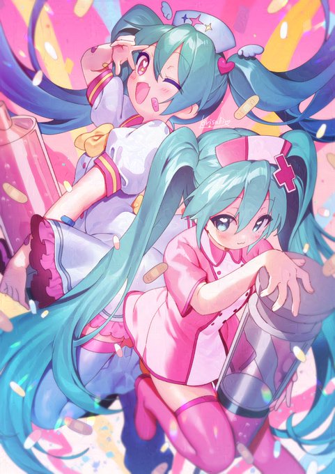 『M☆CURE! LOVESHOT!』   ×『恋色病棟』Wナースミクさん #初音ミク 