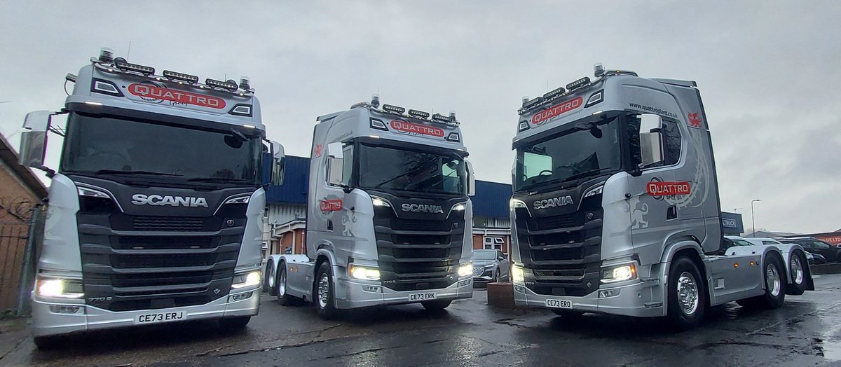 keltruck's tweet photo. @Quattro_Plant Three new @Quattro_Plant #Scania 770S #V8 #SuppliedByKeltruck.
#QuattroPlantHire #QuattroPlant #Pontrhydryun #Cwmbran #Torfaen #SouthWales #Wales #Cymru #NP44 🏴 https://t.co/J0tIwTdKdz
👏🏻 @RWKeltruck
Spec & order your new #ScaniaV8 at https://t.co/1xVmT6JeaU. #KingOfTheRoad https://t.co/Onf2ongY2c