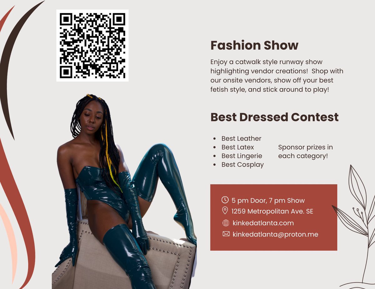 ⛓️Fetish Fashion Fair⛓️ Sat 4/20 👠 Shop with local vendors and socialize with the hottest Dommes in Atlanta. It’s time to show off that leather, latex, and lingerie on the runway! Tickets- fetishfashionfair.eventbrite.com ✨Proceeds benefit Kink Education✨ @AtlantaDungeon…