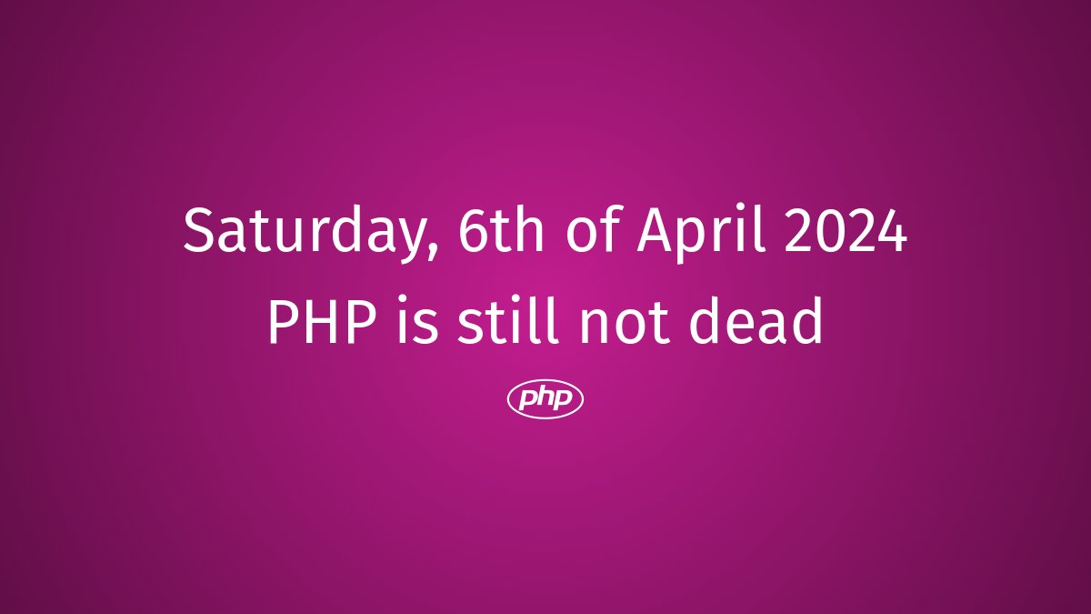 PHP still not dead #php #LegacyPHP #PHPNostalgia #PHPOOP #PHPAlive #PHPCommunityGrowth #PHPScripts #PHPInnovation #PHPAlternative #PHPCommunity