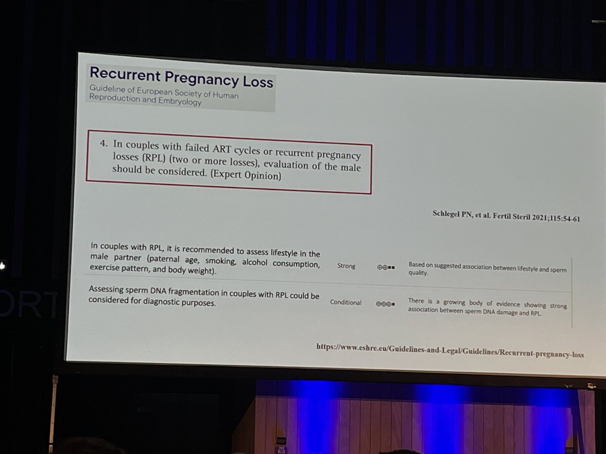 Remember: in couples with recurrent pregnancy loss - the male needs evaluation #eau24