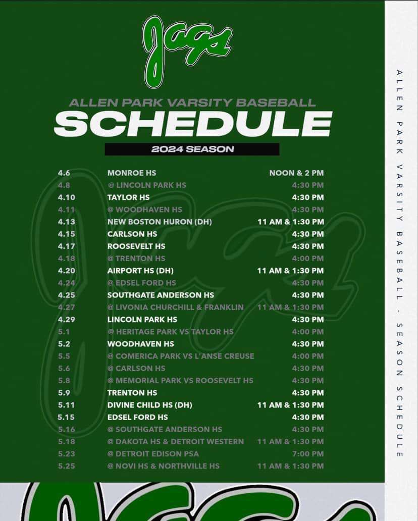 And with a HUGE season ahead of us, here is our 2024 season schedule!!!
<a href="/ColdWeatherBats/">Cold Weather Bats</a> <a href="/MHSBCA1/">MHSBCA</a> 
#RollJags #StartsToday