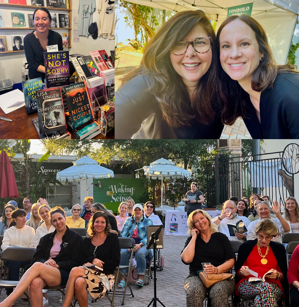 A magical evening at @tombolobooks with one of my favorite author pals, the NYT bestselling @marykubica! Perfect Florida weather, sparkling conversation, and a wonderful crowd of engaged and intelligent readers.