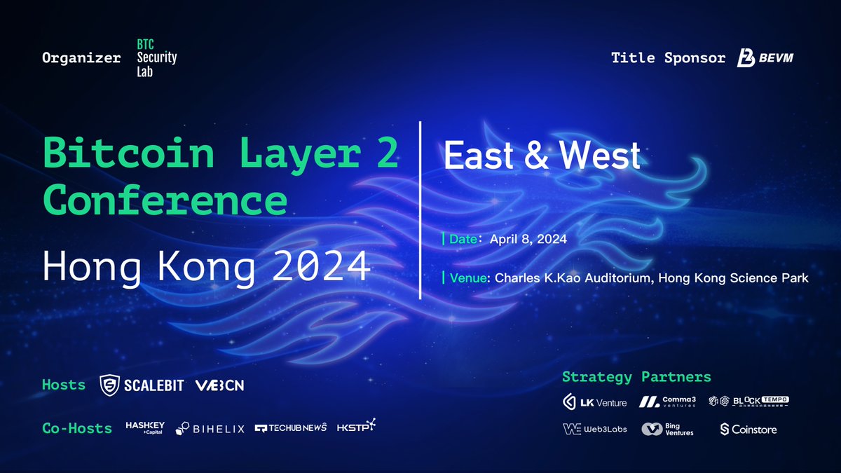 [1/12] 📢The world's FIRST conference with a key focus on #BitcoinLayer2 is scheduled to kick off on April 8 in #HongKong! 🎫Grab your last chance to secure your seat. Join us and immerse yourself in the innovative developments and insights within the #Bitcoin ecosystem.