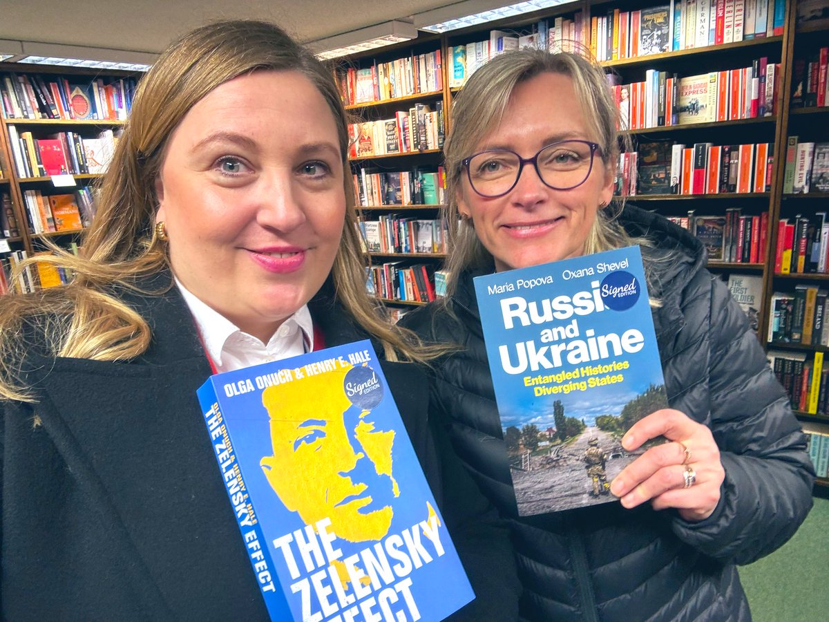 oonuch's tweet photo. #baseesrising @OxanaShevel &amp; I stopped by @heffersbookshop 

&amp; signed copies of

@politybooks “Russia and Ukraine” w @PopovaProf
&amp;
@HurstPublishers “The Zelensky Effect”
w HHale

We also saw books by #PaulDanieri @GwendolynSasse @SPlokhy @lukeharding1968 @AKurkov
@CamUkrainistyka https://t.co/UayXCGADKB