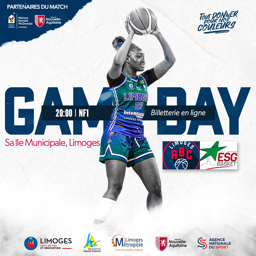 𝗚𝗔𝗠𝗘 𝗗𝗔𝗬 | 𝗡𝗙𝟭 𝗝𝟮𝟭

Les limougeaudes joueront leur avant-dernier match ce soir à domicile 🔥

🆚 @esgimont_basket 
🗓️ Samedi 06 Avril
🏟️ Salle Municipale, Limoges 
⌚️ 20:00
🎟️ billetterie en ligne 👉🏻 tinyurl.com/25lbyjkr