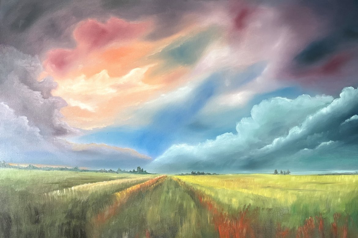 Aisha Haider Dreamy Skies Oil 48” x 30” artwork500.co.uk/product/dreamy… 📩 PM For Further Enquiries 🚚 Free Postage Throughout the UK 📲 Klarna, Clearpay Options Available #fife #scotland #visitscotland #lovefife #edinburgh #fifecoastalpath #dunfermline #fifelife #photography