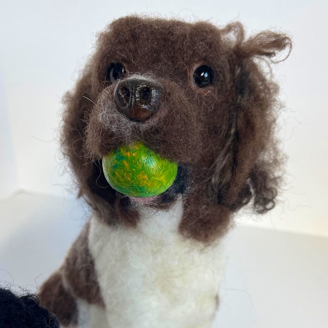 A couple of needle felted Spaniels