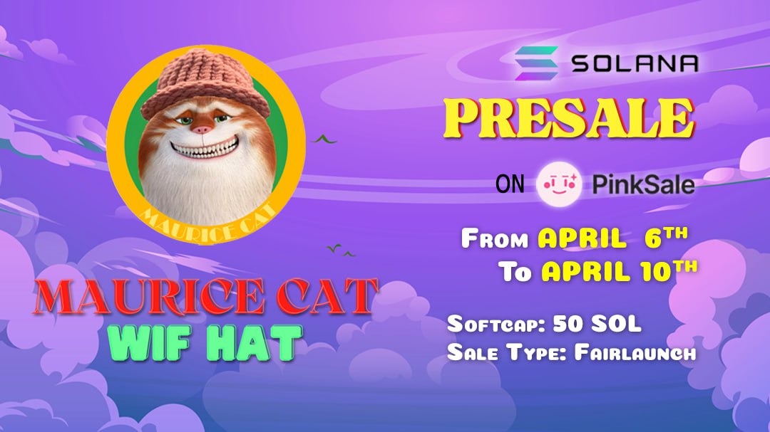 ➡️Arkadaşlar #SOL ağında 17.00 da önsatışı başlayacak @MauriceCatSol projesini takibe aldım 🔥 📝Bu ekiple ilk kez çalışıyorum, riskinizi buna göre alın, eğer bu proje kazandırırsa bu ekiple çalışmaya devam ederiz✅ Projede; ✅Audit var 💎Önsatış Linki⚪️