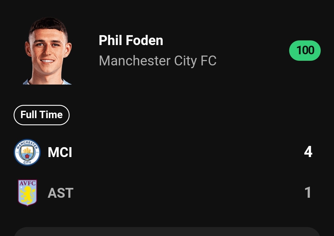 SorareCoz's tweet photo. I always knew I was a genius #sorare manager. Now I finally have the proof. Was in a #sorarerivals and my captain was underperforming approaching  half time. Bring in KDB as a sub. The rest is history - KDB 0 Foden more zeros 😭 https://t.co/hSZ4WqRUlz