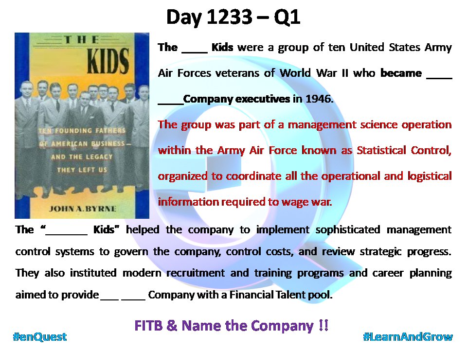 Day 1233 - Q1    

#enQuest 

#LearnAndGrow