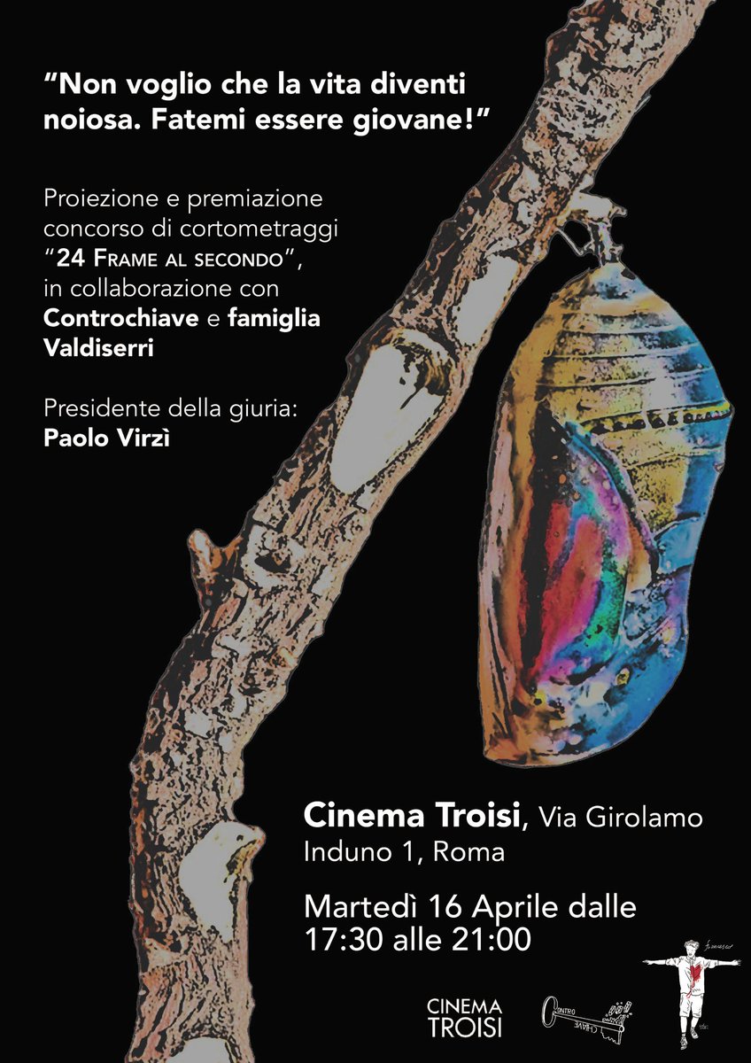 Non mancate il 16 Aprile al @cinematroisi per la serata di premiazione dei corti, con @virzismo Presidente di Giuria! Intanto sulle pagine IG di @PaolaDiCaro, @Barney1404 e @Controchiave godetevi i trailer. Abbiamo tanta strada da fare insieme, Fra❤️ youtube.com/watch?v=tNoLh_…