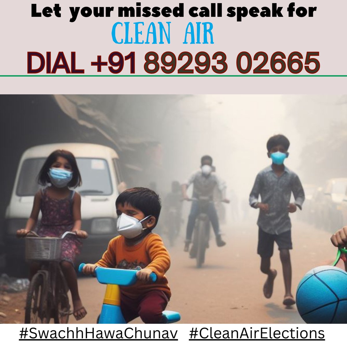 🍀I dialed +91 8929302665 to urge our leaders for #SwachhHawaChunav #CleanAirElections Appealing all of you to do the same for our children's future. Mothers for Clean Air-Election 2024 #LokSabhaElections2024 
Visit: tinyurl.com/yc2fhmb2
@Warriormomsin @WMMaharashtra @deespeak