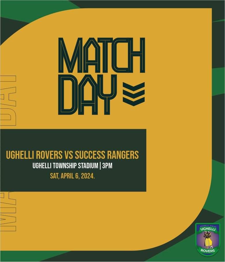 ROVERS ARE BACK IN TOWN for another pre Season match 

Be there live at the match centre in Ughelli, when the Warriors round up their schedule for the week.
 #UpUghelliUpRovers #WeAreWarriors  #ForTheLoveOfTheGame