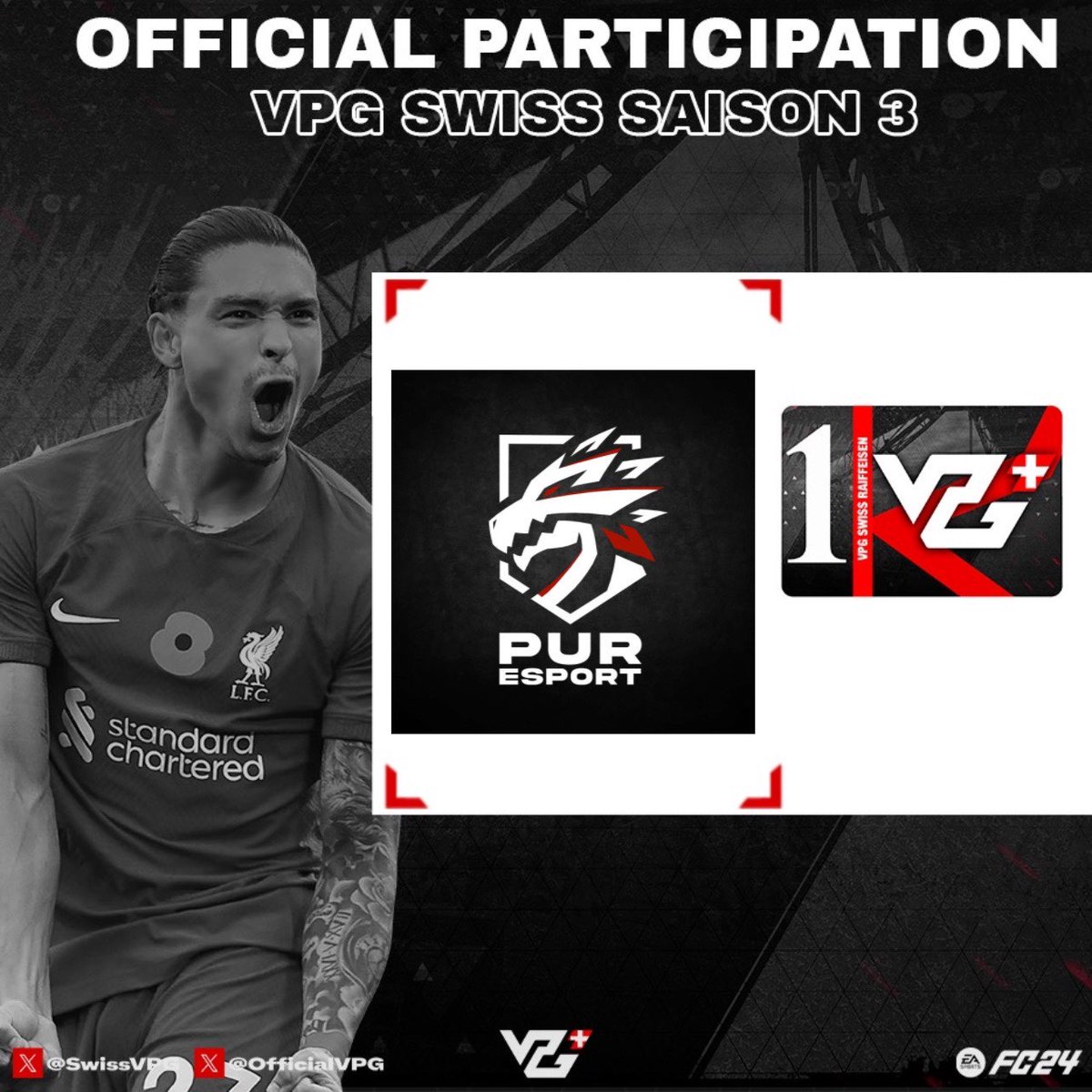 Cette saison, nous allons jouer en division Raffeisen ! <a href="/SwissVPG/">VPG Switzerland 🇨🇭</a>

Bonne saison à toutes les équipes !

<a href="/Rbou60/">Rbou60</a> <a href="/JadowsR7/">Jadows 🇭🇷</a> @PuREsport_