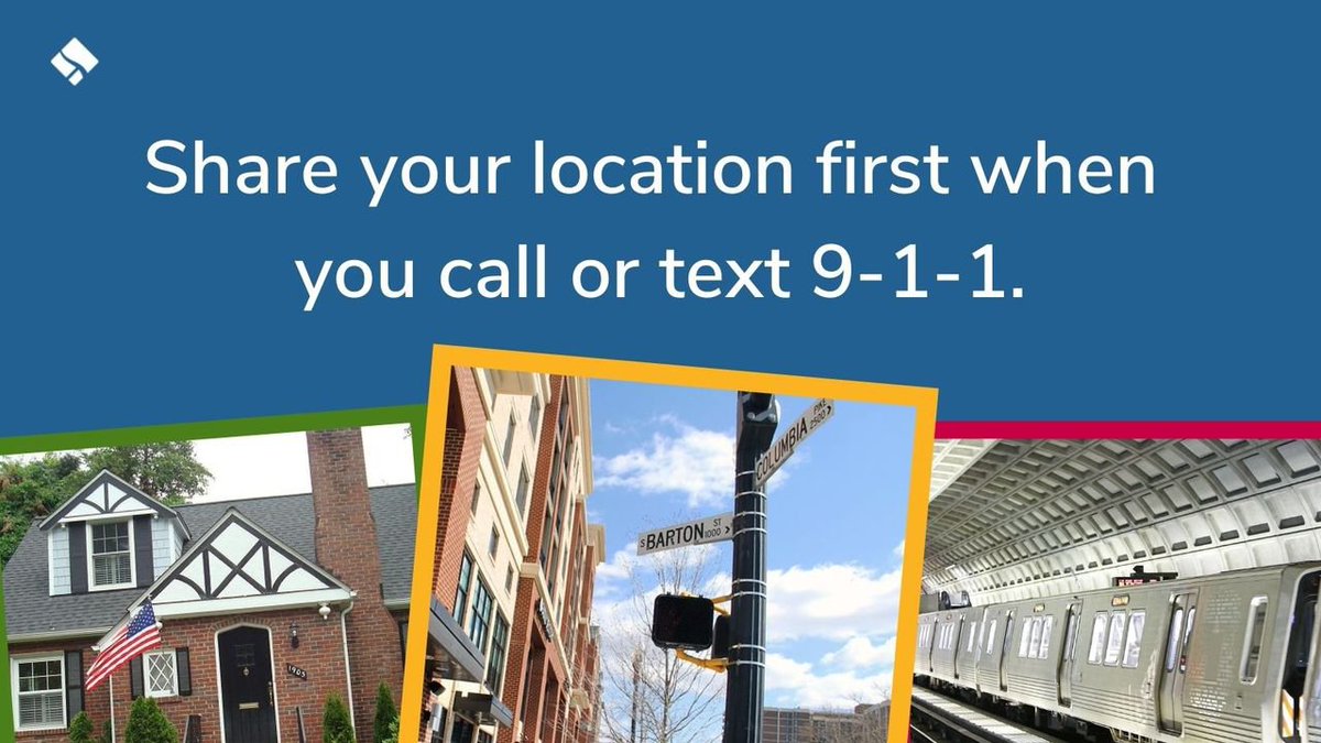 Share your location first when you call or text 9-1-1 so we can send help even if we get disconnected. Not sure of your address? Share what details you can, nearby like intersections, Metro stops, schools, or businesses. #safetytips #themoreyouknow