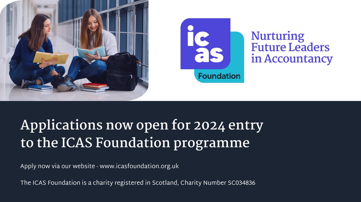 ICASFoundation's tweet photo. Planning to study Accounting or Finance at university this Autumn? @ICASFoundation offers bursary / mentor support - apply now!

https://t.co/ORc2jFd3Lr

@FHS_BusinessEd @GraemeHSBusEd @GHSBsEd @SMHSBusinessEd @BalwearieBusEd @BusinessEdDHS @KHSBusinessEd @LochgellyHS_Bed https://t.co/wlNamxbFwo