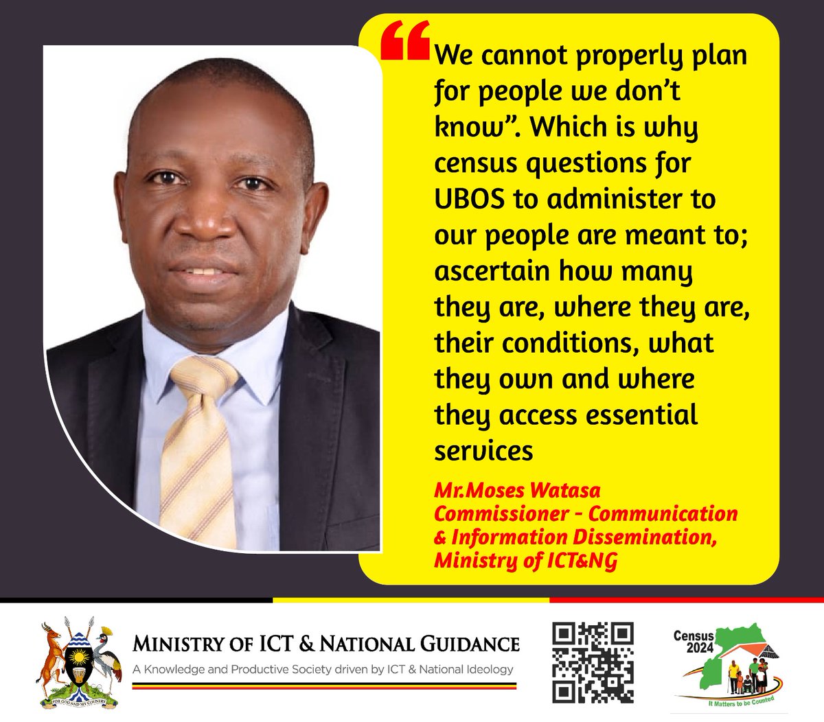 When enumerators come to you, please avail yourselves and provide honest answers to their questions. This will enable them process the most accurate information about you, your household, institutions & community. It matters to be counted. #Census2024UG @MoICT_Ug @StatisticsUg