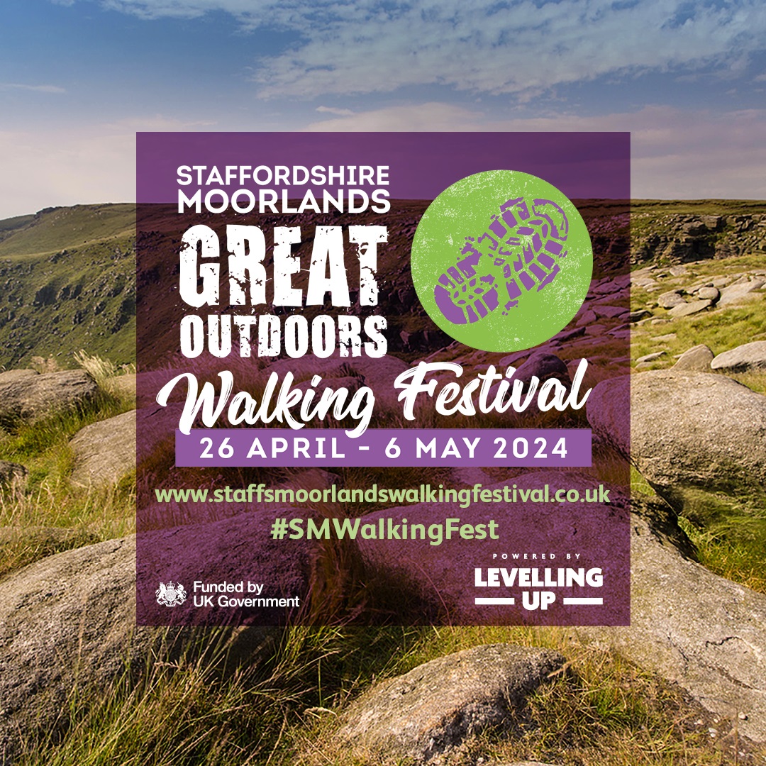🌬️Too windy to walk this weekend? 

☕️Why not take the time to view the walks & book onto the @SMWalkingFest ! 

🥾There is a varied programme of walks for all abilities! 

💻staffsmoorlandswalkingfestival.co.uk 

#SMWalkingFest #enjoystaffsmoorlands #staffordshiremoorlands