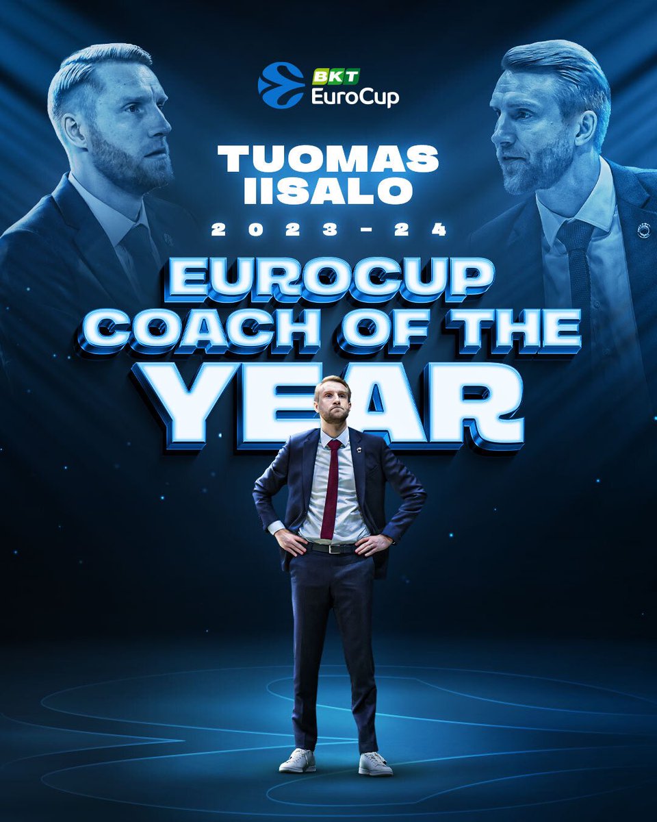 EuroCup Coach of the Year: Tuomas Iisalo 🧠 Euroleague Basketball is pleased to announce that Tuomas Iisalo coach of @ParisBasketball has been voted as the EuroCup Coach of the Year for the 2023-24 season 🏆 #RoadToGreatness
