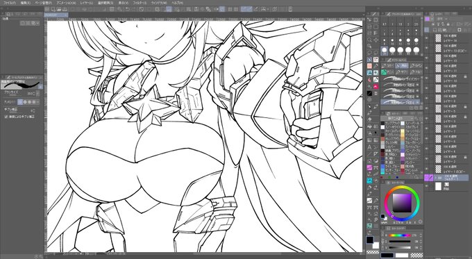 ようやく線画終わった 