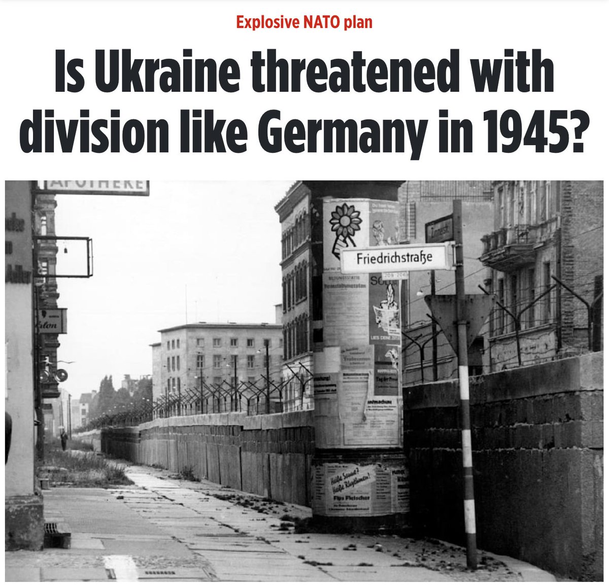 What Ukraine got for accepting to become a NATO pawn in the latter’s strategy of global destabilisation: - a destructive war that has collapsed its economy; - 100,000+ dead; - permanent loss of territories; - becoming the site of the new Iron Curtain. With friends like these..