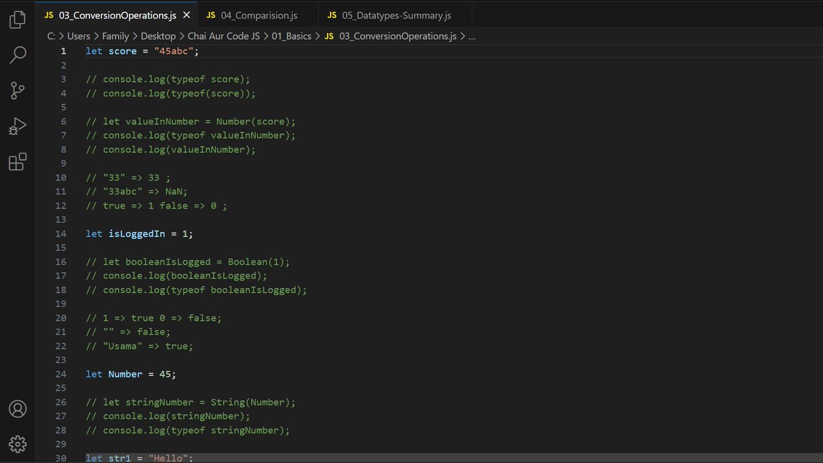 SyntaxSam405's tweet image. Day 17 of Learning Web Development :
Explored some more basics of JavaScript like converting data types, comparing values, and understanding different data types. Learning how JavaScript handles these concepts has been fascinating!
#JavaScriptBasics #CodingJourney