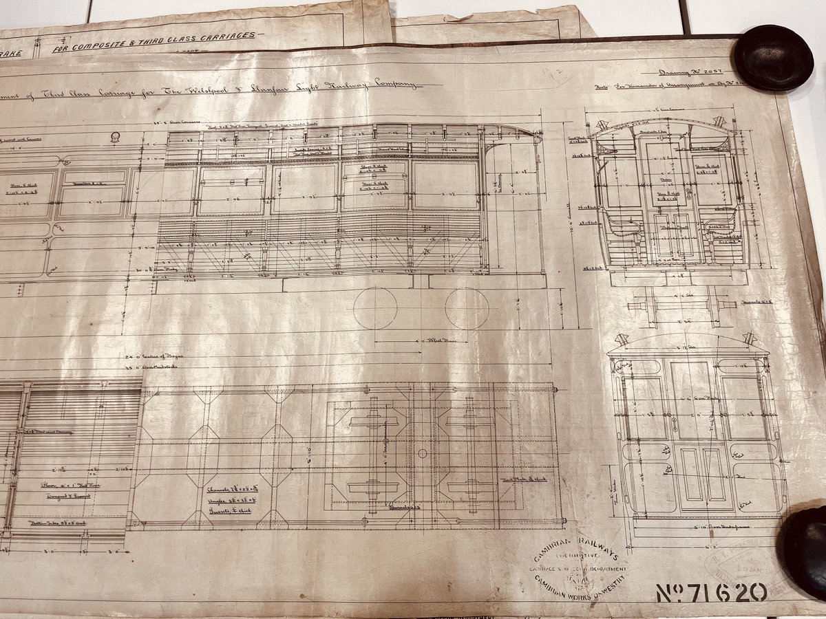 The Welshpool & Llanfair Light Railway was opened #OnThisDay in 1903. One of many lines built as a result of the Light Railway Act of 1896, it was operated by the Cambrian Railway and then the GWR, we have drawings for locomotives & stock in our Swindon collection