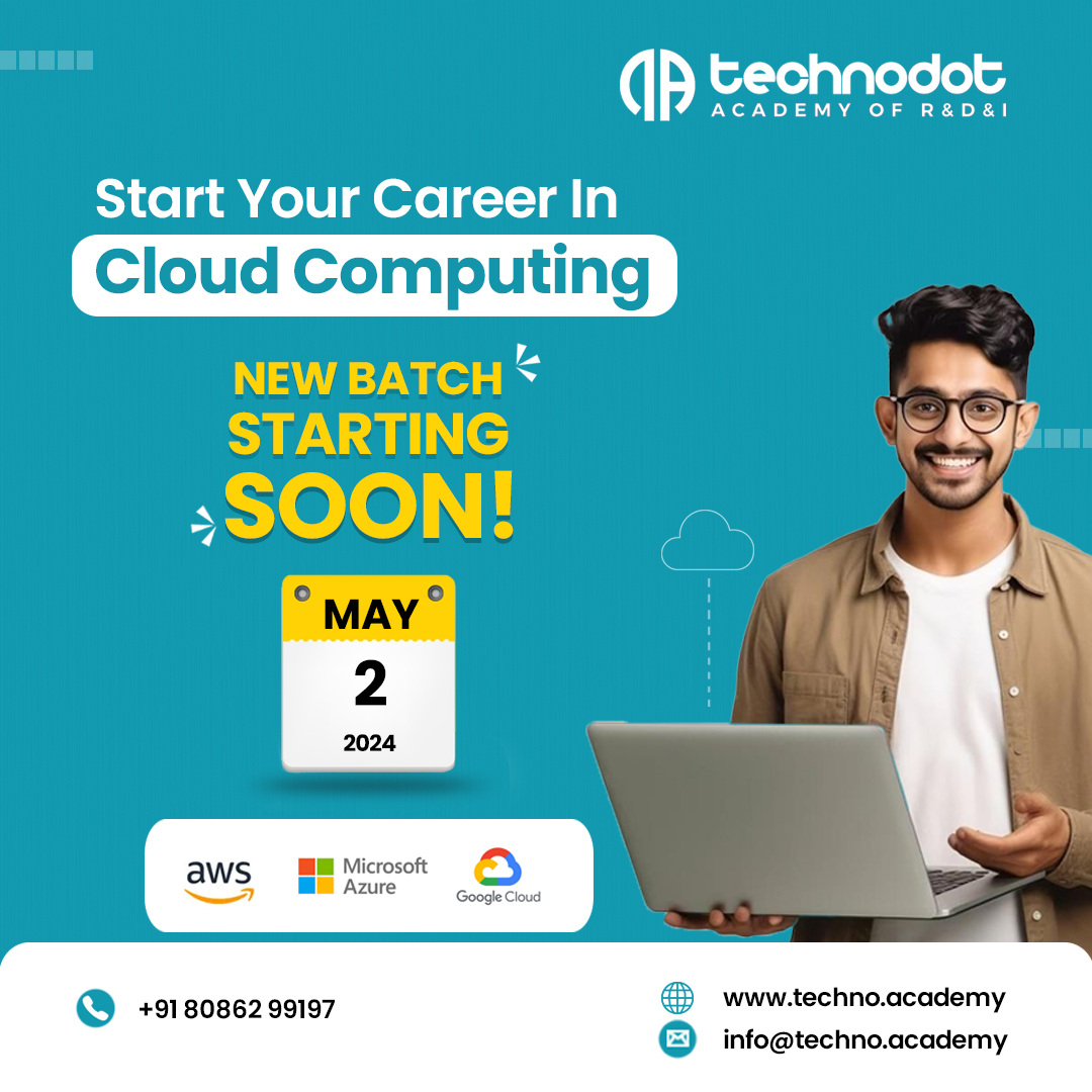 Kickstart Your Cloud Computing Career

New batch starting on May 2 for our Skill Diploma in Cloud Computing program
Duration : 2 Months + 3 Months Internship 

Apply Now

📲  +91 80862 99197
🌐  techno.academy

#cloudcomputing #technodotacademy #newbatch #azure #aws