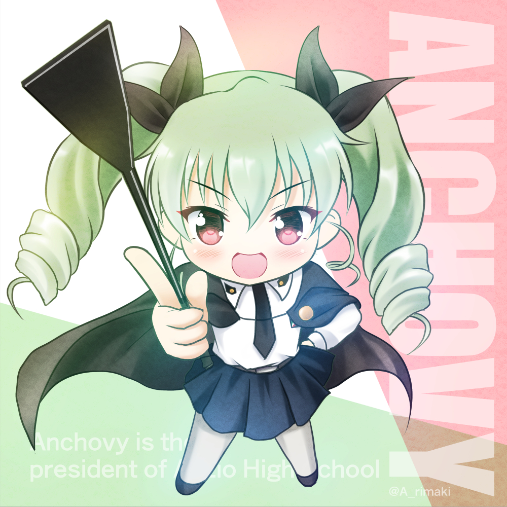 anchovy (girls und panzer) 1girl solo long hair looking at viewer blush smile open mouth  illustration images