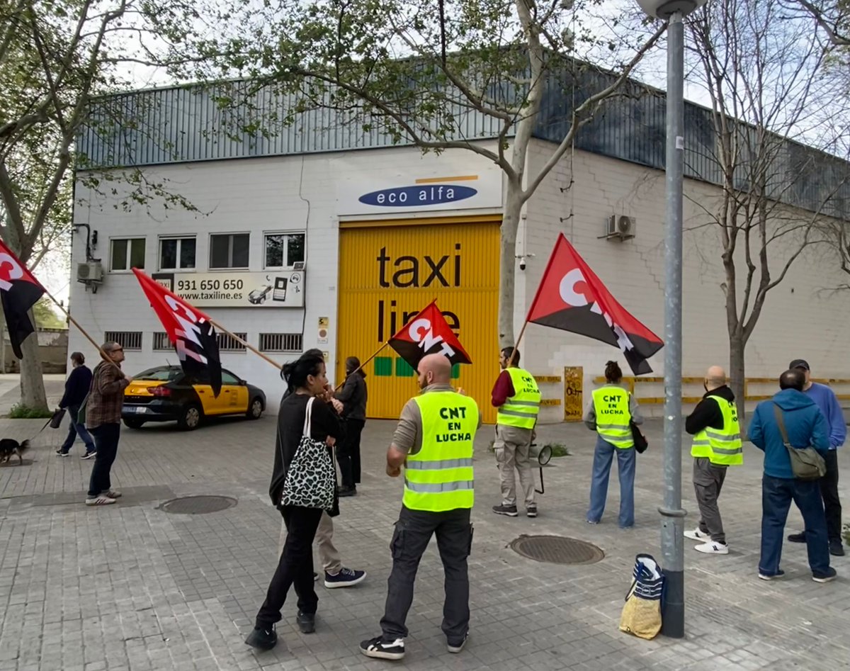 ⚫️🔴 SINDICAL | Volvemos a las puertas de Taxi Line: en #CNT defendemos nuestros derechos y dignidad dónde haga falta: en los juzgados, en inspección de trabajo y por supuesto, en el centro de trabajo. #TaxiLine #CuentaConCNT 👇