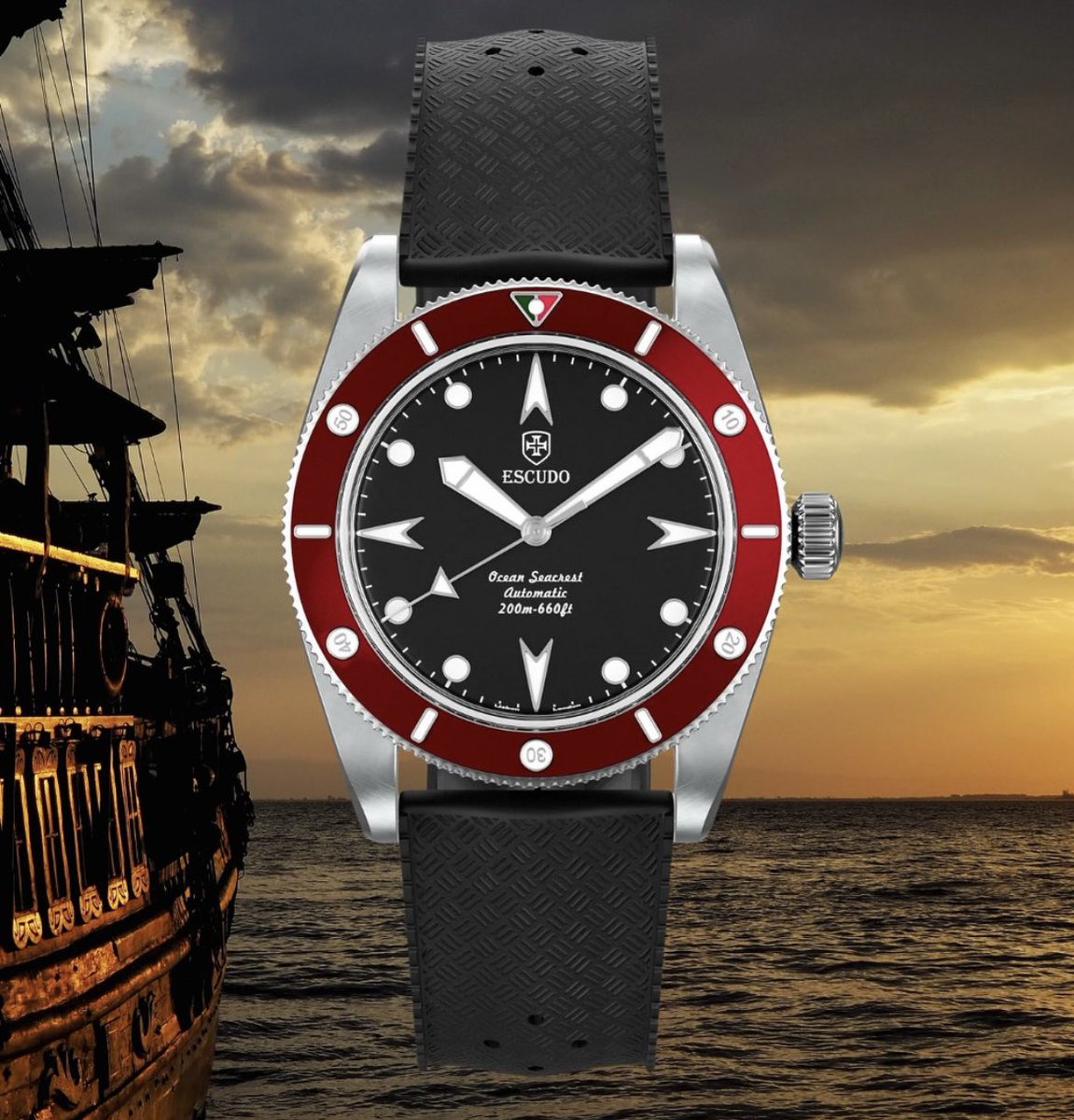Dive into the elegance of exploration with our Limited Edition Ocean Seacrest watches. The red 'Casco Burst' captures the spirit of adventure on your wrist. Don't miss out there's only 1 left in stock!

#OceanSeacrest #BuiltToPerform #luxurywatch #watchaddict #divewatch