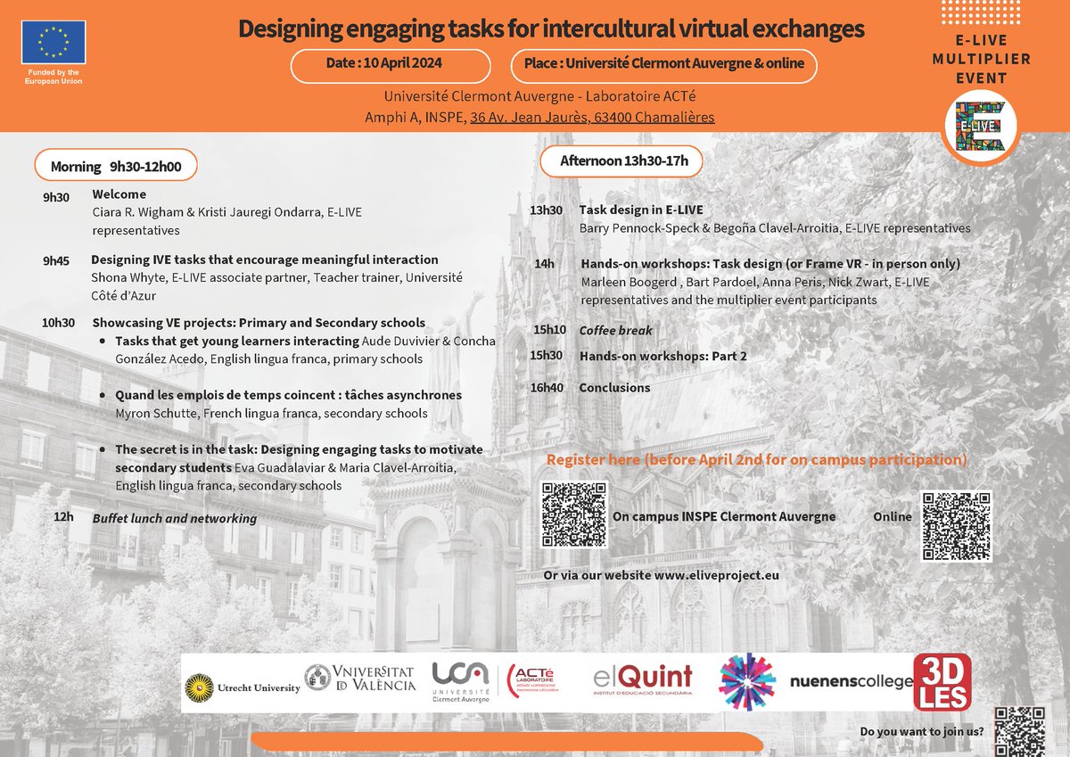 DEZE WEEK
Het volgende Multiplier Event in interculturele Virtual Exchanges, dit keer in het mooie Frankrijk!

(maar ook online natuurlijk: forms.gle/yEYhHn4hWJnorK…)

woensdag 10 april 2024