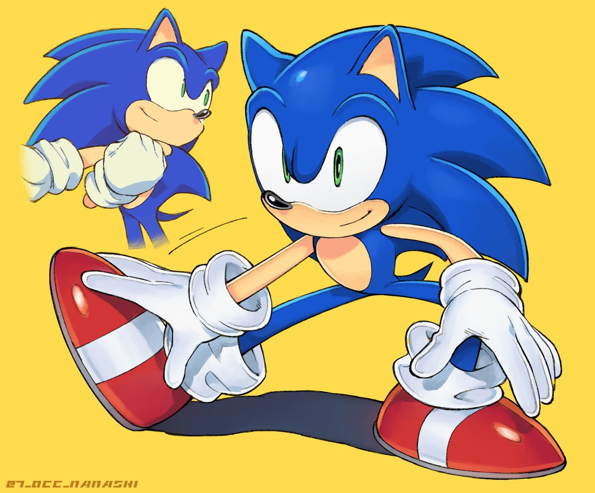sonic the hedgehog smile simple background 1boy gloves animal ears closed mouth standing  illustration images