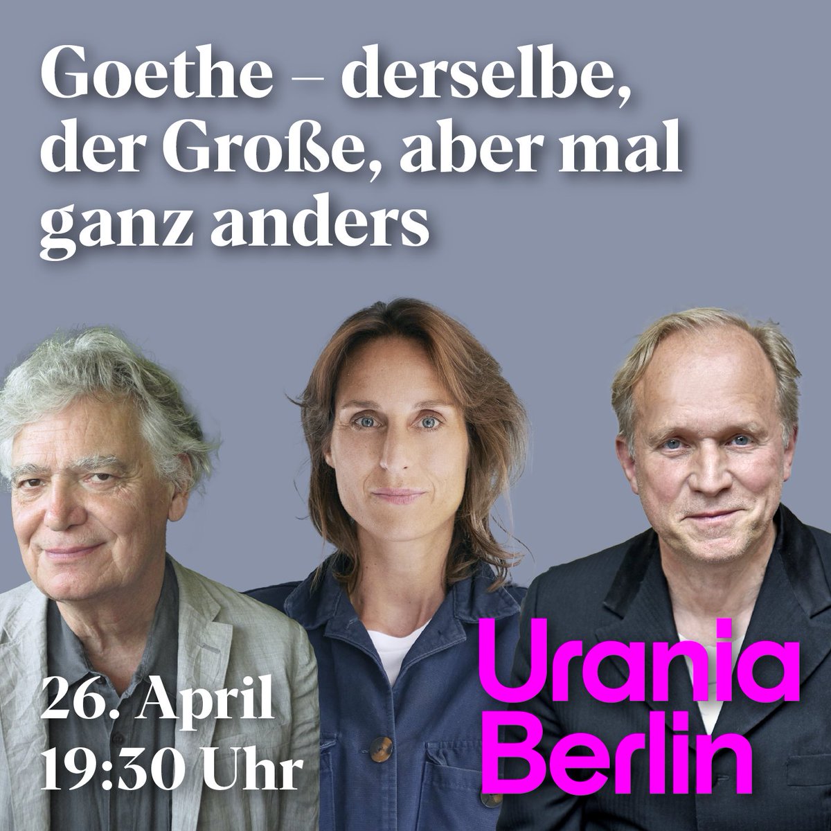 Literat, Theatermacher, Reisender: Goethe erscheint uns oft vertraut. Doch was zeichnete ihn noch aus? Thomas Steinfeld, Ex-Literaturchef @faznet, zeichnet das Bild des Ausnahme-Intellektuellen neu. Ulrich Tukur liest Katharina Teutsch moderiert Tickets uraniaberlin.reservix.de/p/reservix/eve…