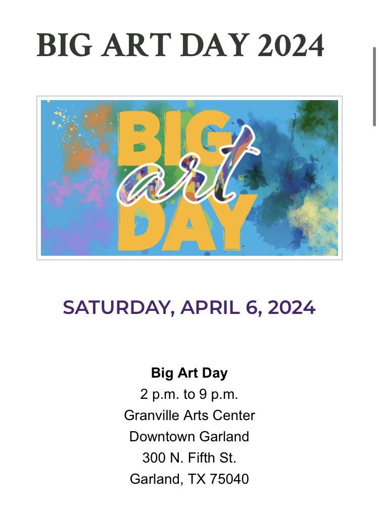 Big Art Day at the Granville Arts Center today with make-and-take booths led by our GISD art teachers 2-6.