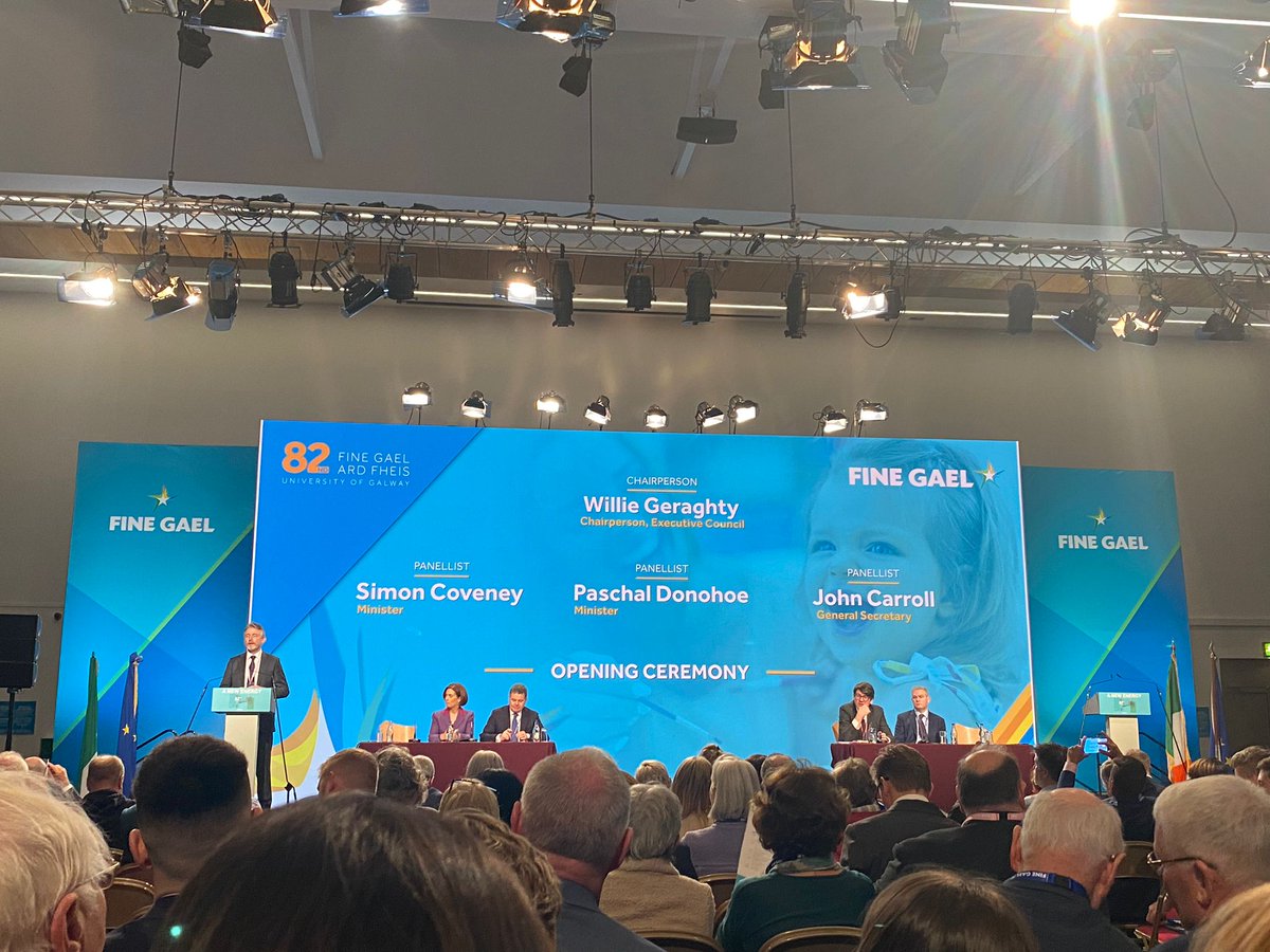 Great to be in Galway today for the Fine Gael Ard Fheis. Storm Kathleen is wreaking havoc outside, and with only 60 days until the Local & EU elections, we'll be speaking to Ministers, TDs, MEPs & Cllrs about the urgent need for a strong #MarineProtectedArea law asap #FairSeas