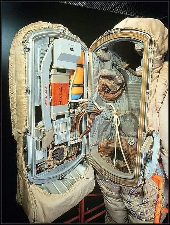 Always see a backpack on a space suit and never imagined it could be like a fridge door that allows you to enter and exit the suit.