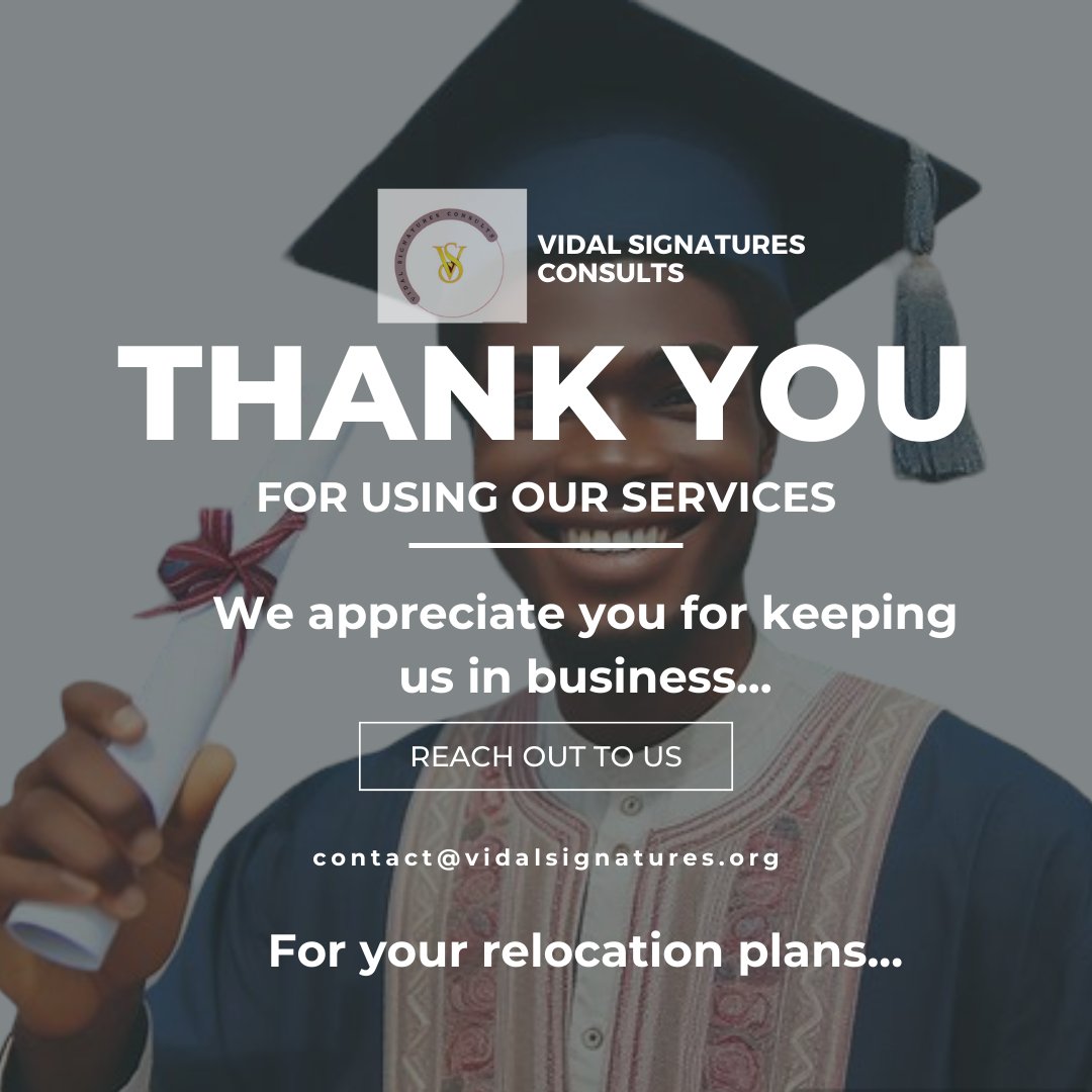 Thank you for keeping us in business...

#vidalsignaturesconsults #RelocationExperts 
#studyabroadexperts #happyweekend